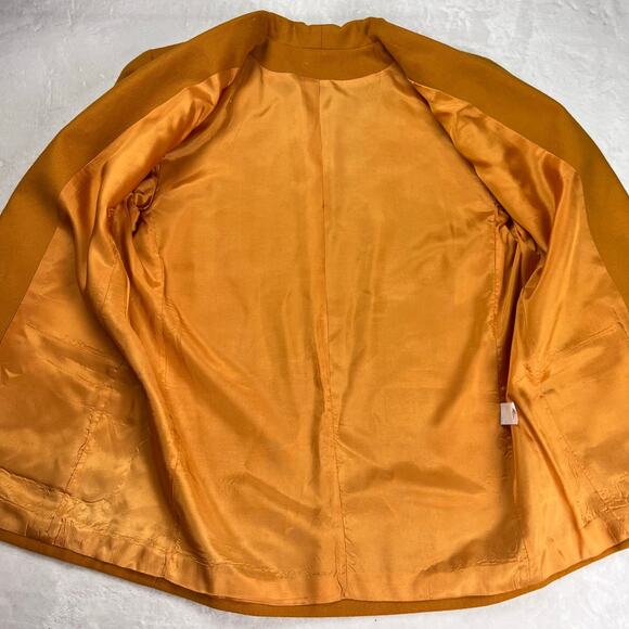 David Warren Vintage Gold Women's Blazer Jacket Size 10 Wool Blend BoHo - Picture 7 of 8